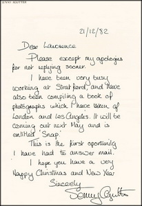 Letter from Jenny Agutter