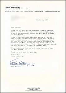 Letter from John Mahoney Management